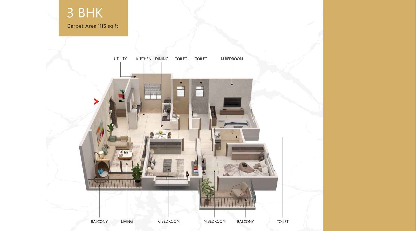 Aditya-Vivaaz-Floor-Plan-3-BHK-1113-Sqft